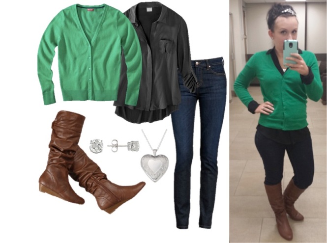 black green winter fall outfits